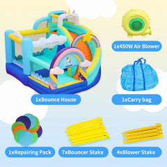 FLOBO UNICORN BOUNCY CASTLE FOR KIDS 320X290X235CM WITH AIR