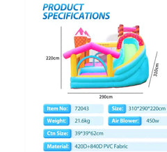 Flobo Ice Cream Bouncy House Castle for kids 310X280X225cm
