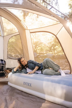 INTEX TWIN DURA-BEAM COMFORT AIRBED W/FASTFILL USE PUMP 99x191x36CM.