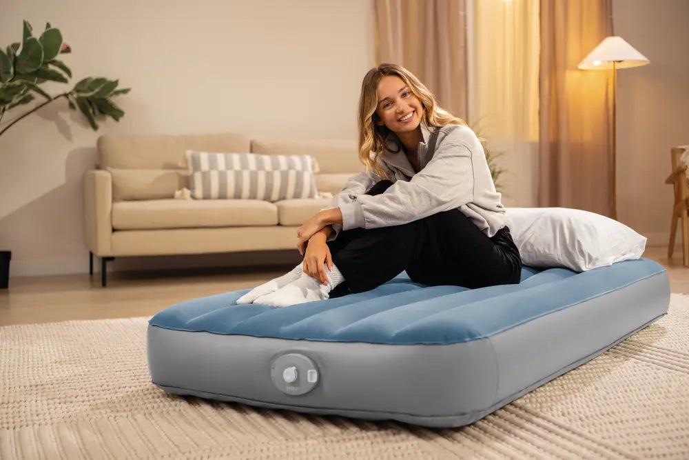 INTEX TWIN DURA-BEAM PRESTIGE DOWNY AIRBED WITH PUMP 99x191x25cm.
