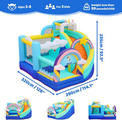 FLOBO UNICORN BOUNCY CASTLE FOR KIDS 320X290X235CM WITH AIR