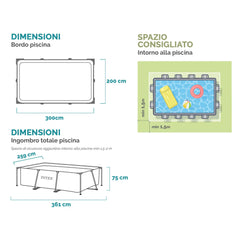 Rectangular Frame Pool 300x200x75 cm (2026)